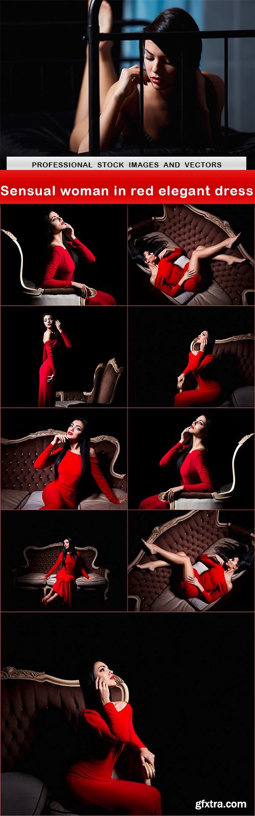 Sensual woman in red elegant dress - 10 UHQ JPEG