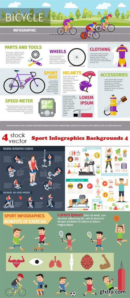 Vectors - Sport Infographics Backgrounds 4