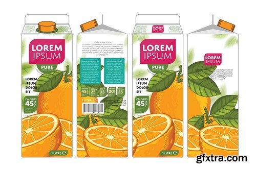 Template Packaging Design Passion Fruit Juice - 18xEPS