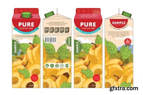 Template Packaging Design Passion Fruit Juice - 18xEPS