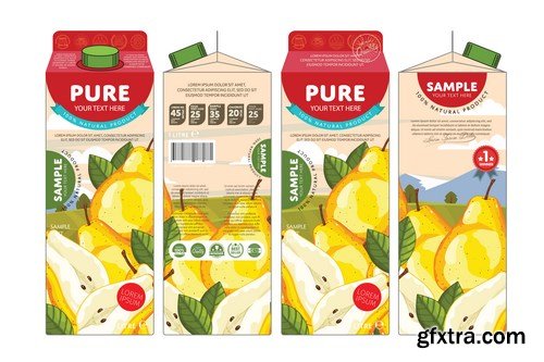 Template Packaging Design Passion Fruit Juice - 18xEPS