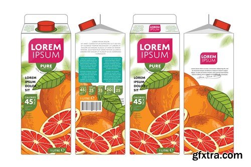 Template Packaging Design Passion Fruit Juice - 18xEPS