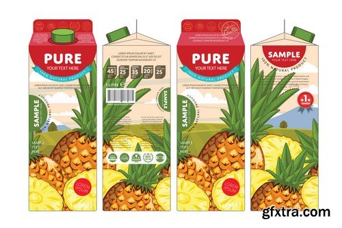 Template Packaging Design Passion Fruit Juice - 18xEPS