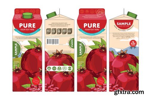 Template Packaging Design Passion Fruit Juice - 18xEPS