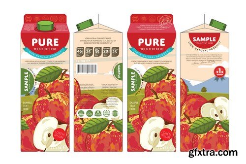 Template Packaging Design Passion Fruit Juice - 18xEPS