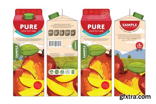 Template Packaging Design Passion Fruit Juice - 18xEPS