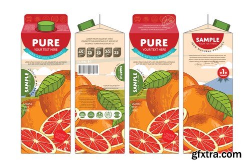 Template Packaging Design Passion Fruit Juice - 18xEPS