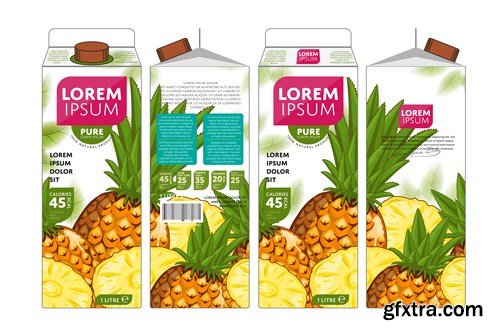 Template Packaging Design Passion Fruit Juice - 18xEPS