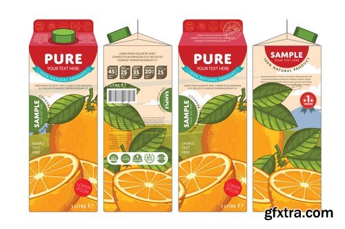 Template Packaging Design Passion Fruit Juice - 18xEPS