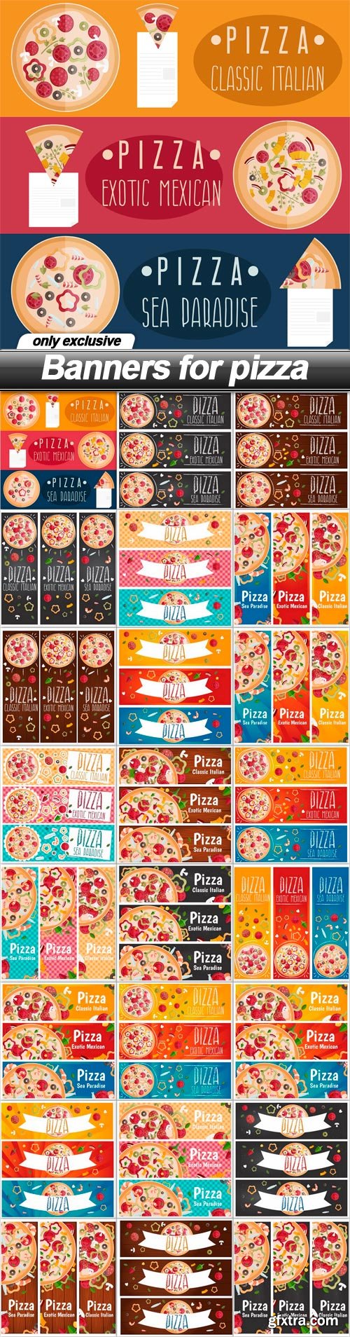 Banners for pizza - 24 EPS