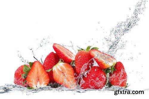 Fruit in spray of water-7xUHQ JPEG