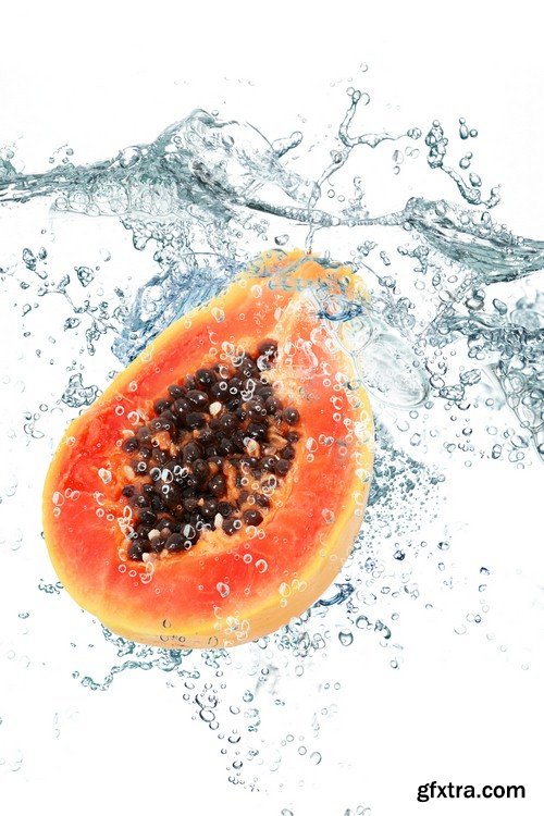 Fruit in spray of water-7xUHQ JPEG