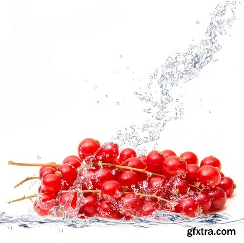 Fruit in spray of water-7xUHQ JPEG