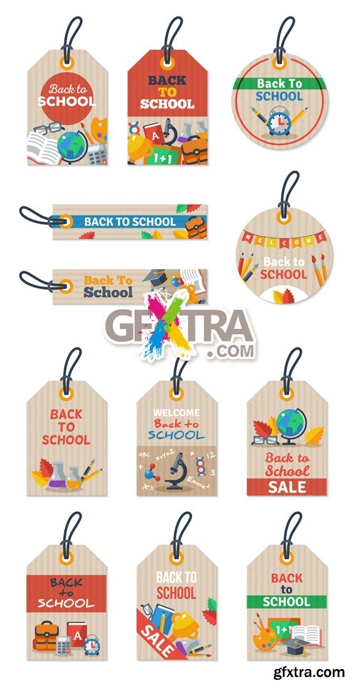 Back to School Tags Vector