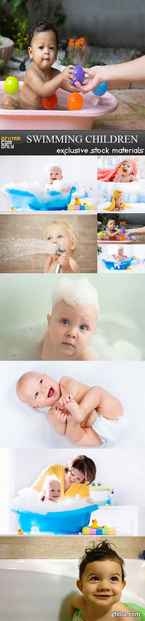 Swimming children, 10 UHQ JPEG