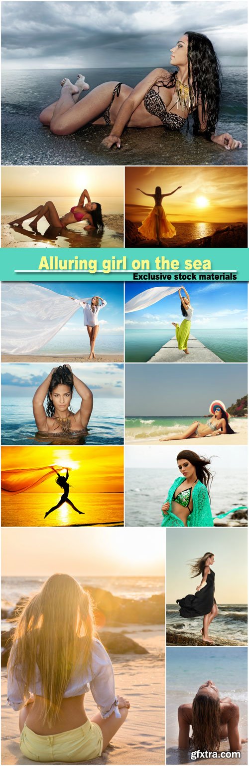 Alluring girl on the sea, summer, vacation