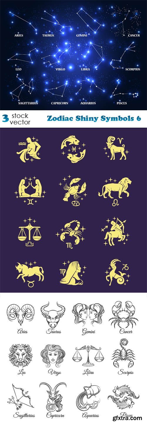 Vectors - Zodiac Shiny Symbols 6