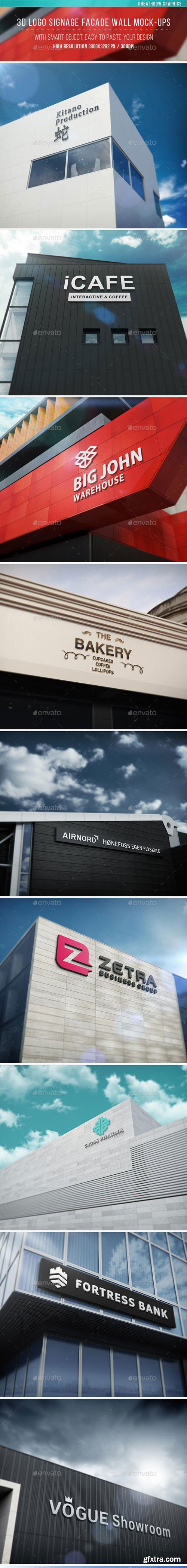 GraphicRiver - 3D Logo Signage Facade Wall Mock-Ups - 16439365