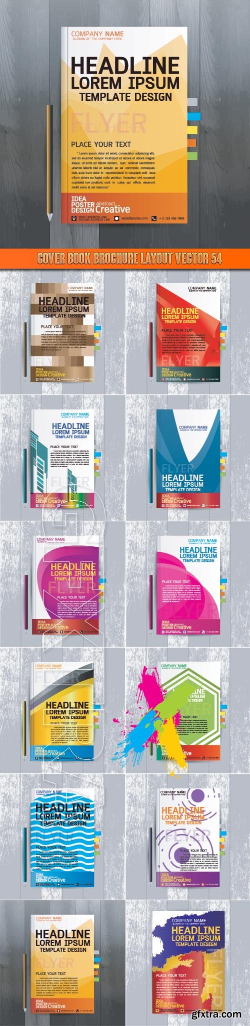 Cover book brochure layout vector 54