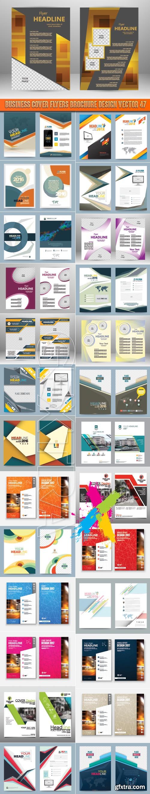 Business cover flyers brochure design vector 47
