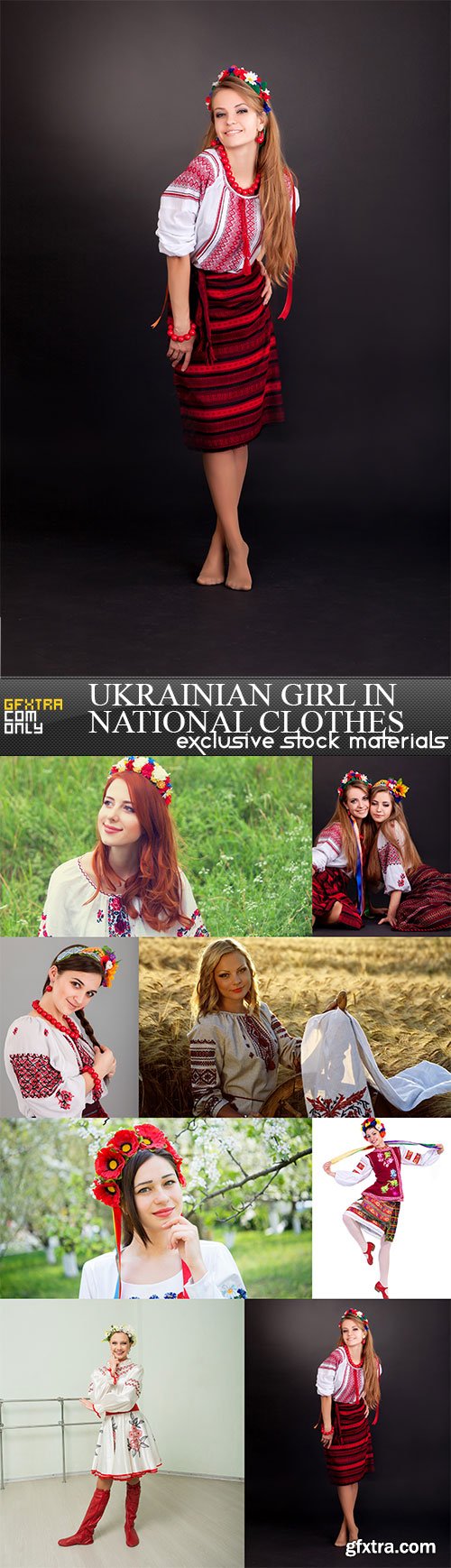 Ukrainian girl in national clothes, 8 x UHQ JPEG