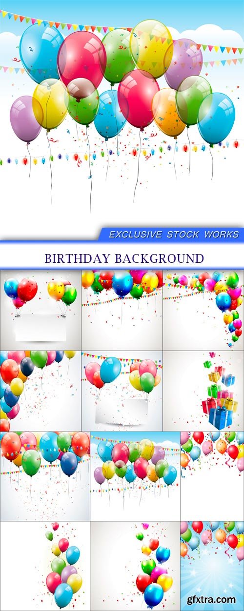 Birthday background 12X EPS