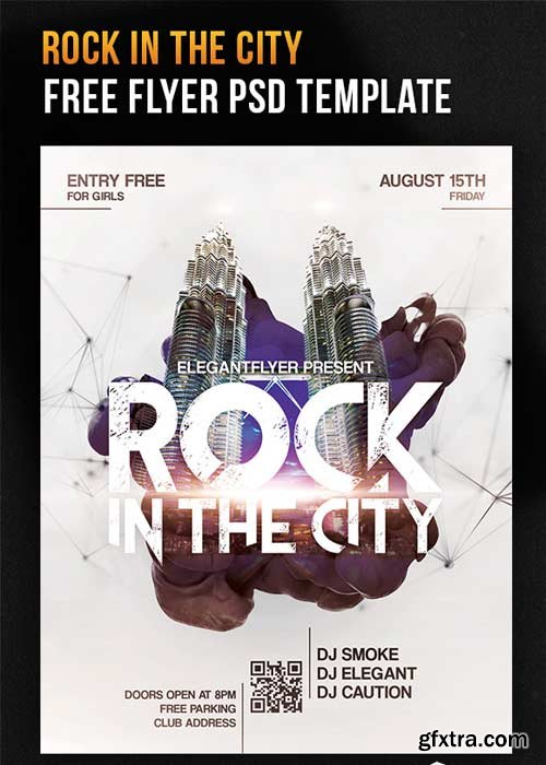Rock In The City V1 Flyer PSD Template + Facebook Cover