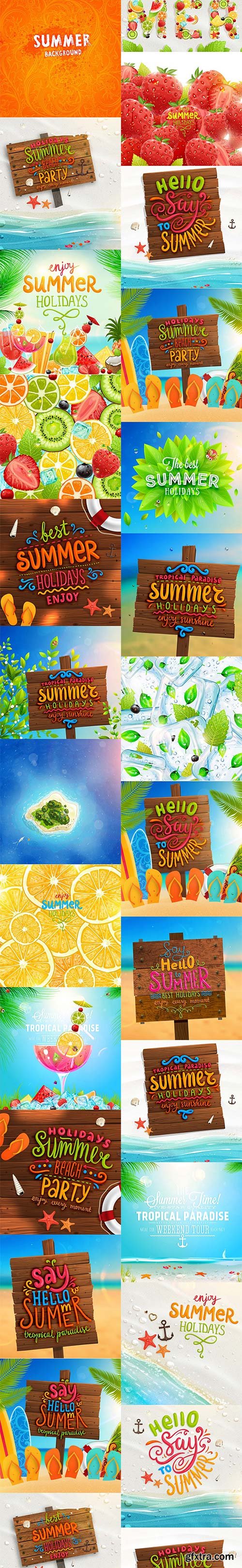 CM - 100+ Summer Backgrounds. Vector 709315