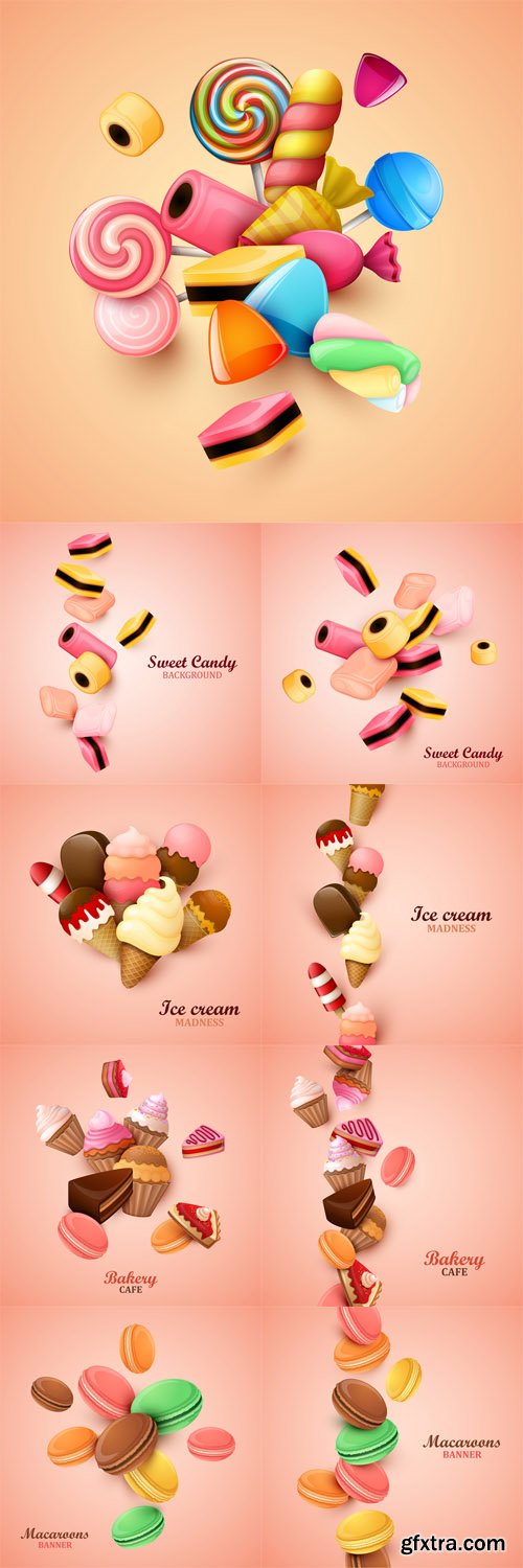 Vector Set - Abstract Background with Candies