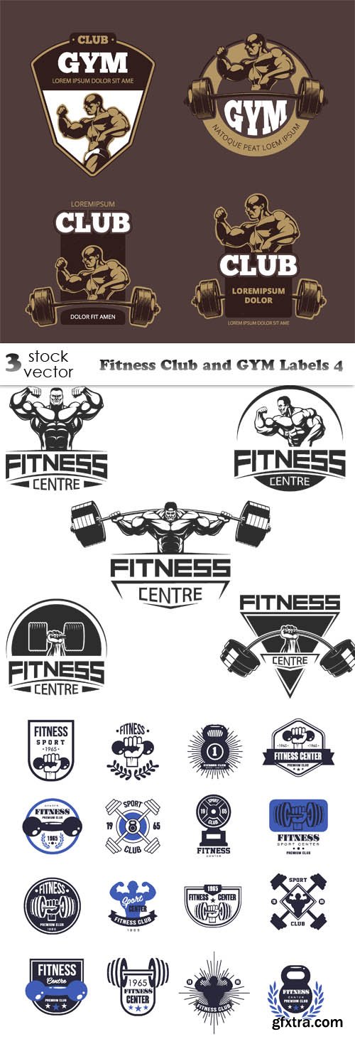 Vectors - Fitness Club and GYM Labels 4