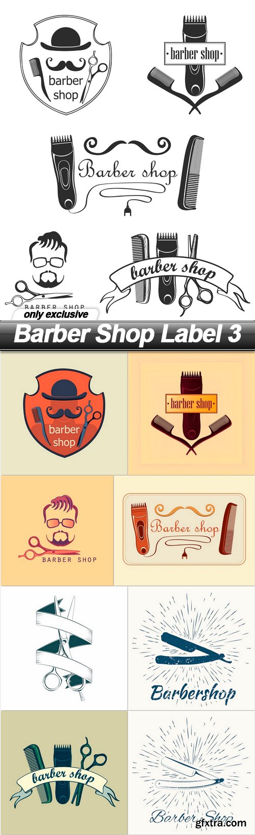 Barber Shop Label 3 - 9 EPS