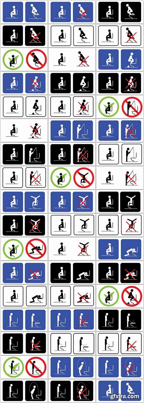 Toilet sign set - 109 EPS