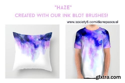 CreativeMarket 10 Tie-Dye Ink Blot Brushes 678390