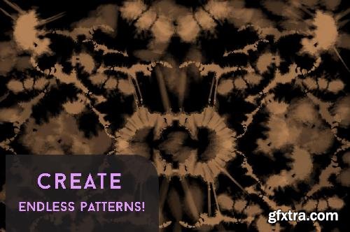 CreativeMarket 10 Tie-Dye Ink Blot Brushes 678390