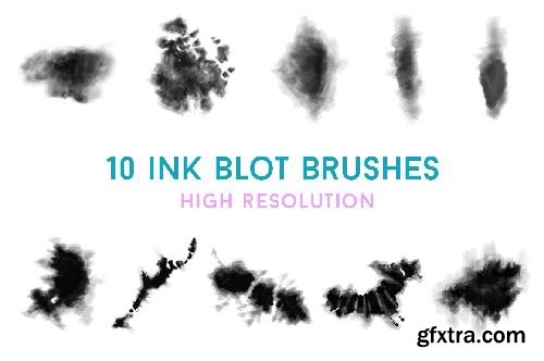 CreativeMarket 10 Tie-Dye Ink Blot Brushes 678390