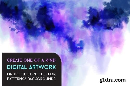 CreativeMarket 10 Tie-Dye Ink Blot Brushes 678390