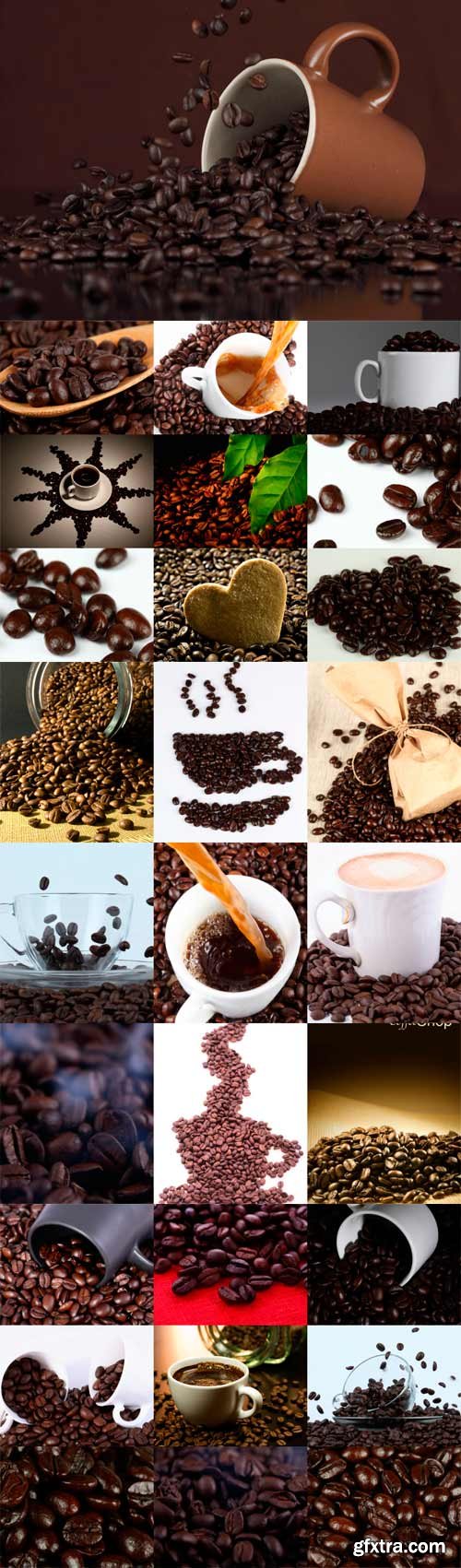 Coffee beans raster graphics