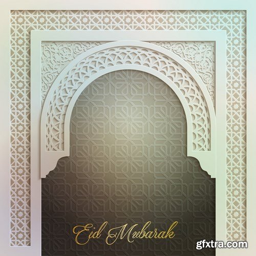 Eid Mubarak Papercut Style 4 - 48 EPS