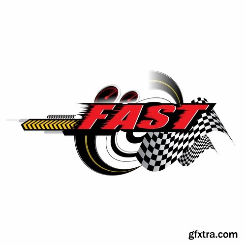 Collection speed picture vector logo illustration of the business campaign 41-25 Eps