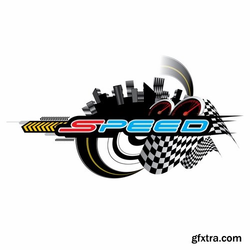 Collection speed picture vector logo illustration of the business campaign 41-25 Eps