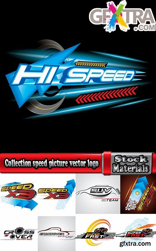 Collection speed picture vector logo illustration of the business campaign 41-25 Eps