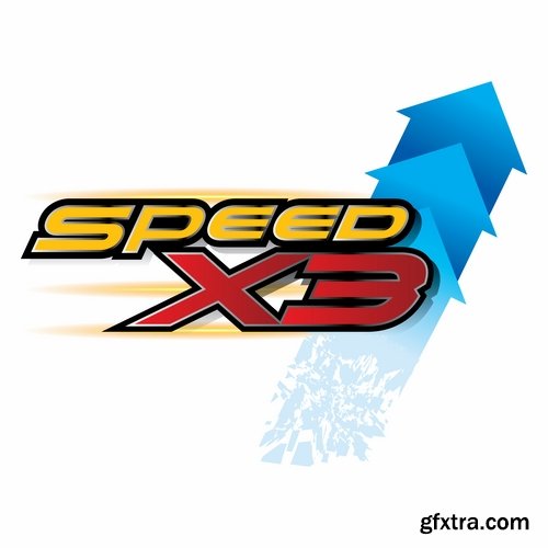 Collection speed picture vector logo illustration of the business campaign 41-25 Eps