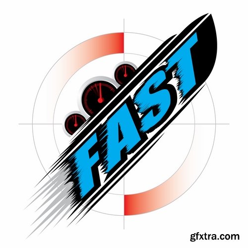 Collection speed picture vector logo illustration of the business campaign 41-25 Eps