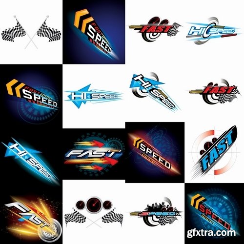 Collection speed picture vector logo illustration of the business campaign 41-25 Eps