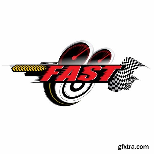 Collection speed picture vector logo illustration of the business campaign 41-25 Eps