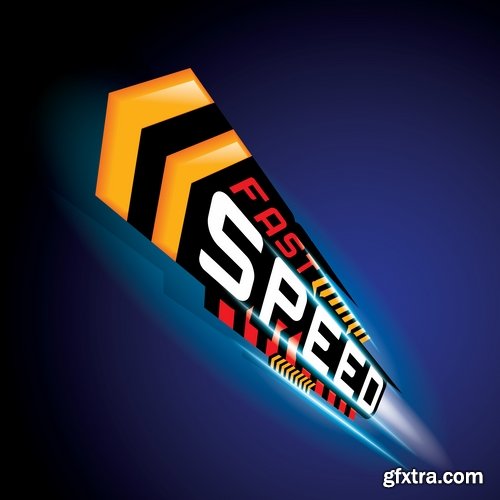 Collection speed picture vector logo illustration of the business campaign 41-25 Eps