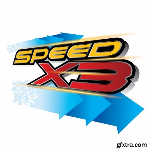 Collection speed picture vector logo illustration of the business campaign 41-25 Eps