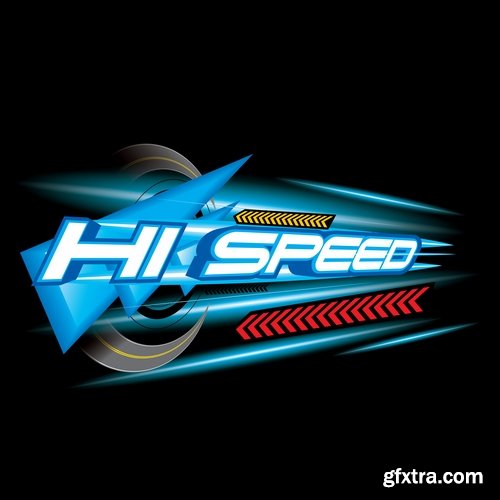 Collection speed picture vector logo illustration of the business campaign 41-25 Eps