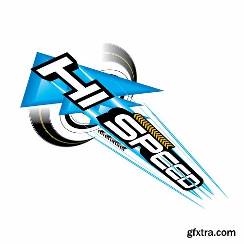 Collection speed picture vector logo illustration of the business campaign 41-25 Eps