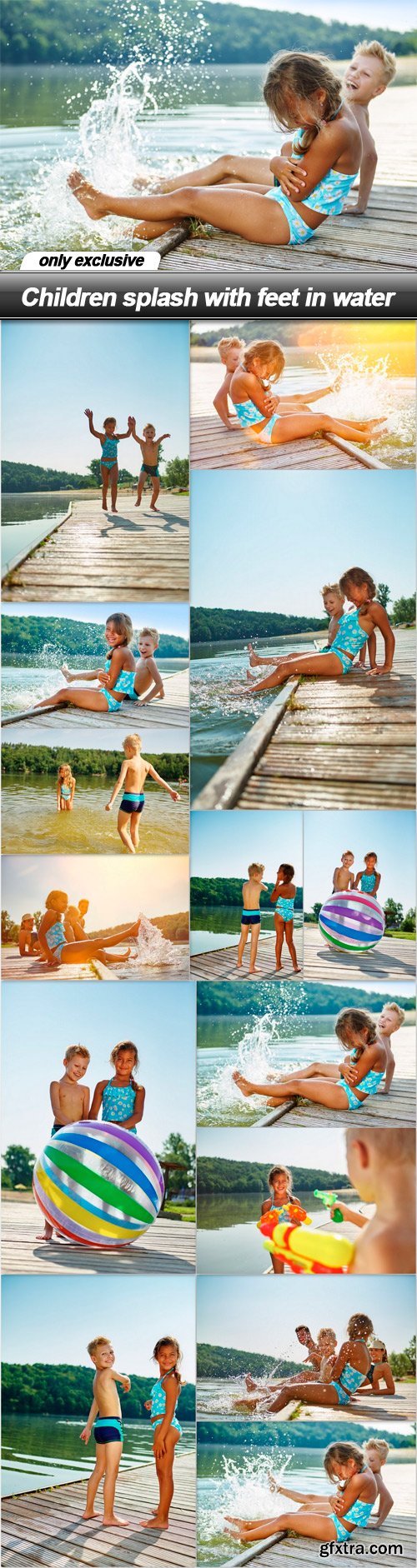 Children splash with feet in water - 14 UHQ JPEG